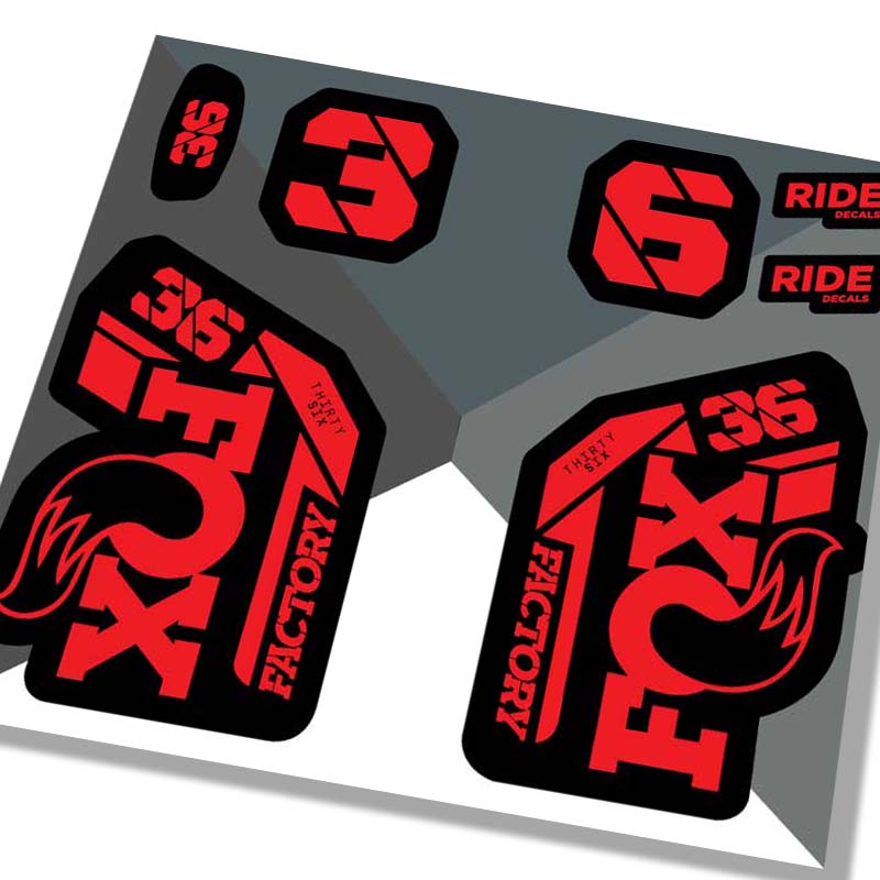 Fox 36 Factory 2021 Fork Decals - Red - Licensed By Fox
