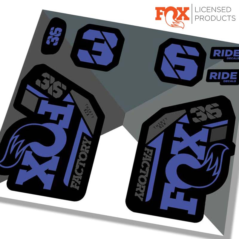 Fox 36 Factory 2021 Fork Decals - Slate Blue - Licensed By Fox