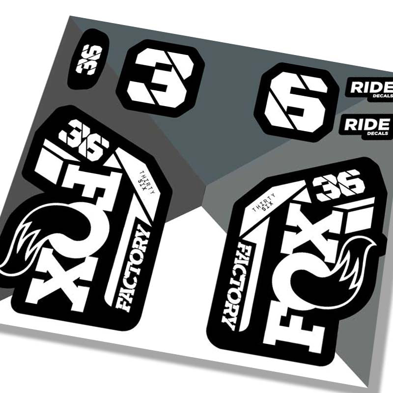 Fox 36 Factory 2021 Fork Decals - White - Licensed By Fox