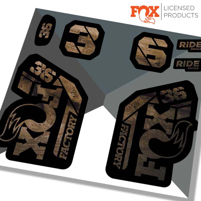 FOX Factory 36 Style Fork Decal Sticker Set – Green/Grey/Black, Laminated – 4 Pieces