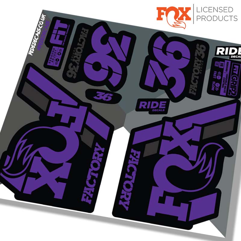 Fox 36 2018 Decals/Stickers -Purple - Licensed By Fox