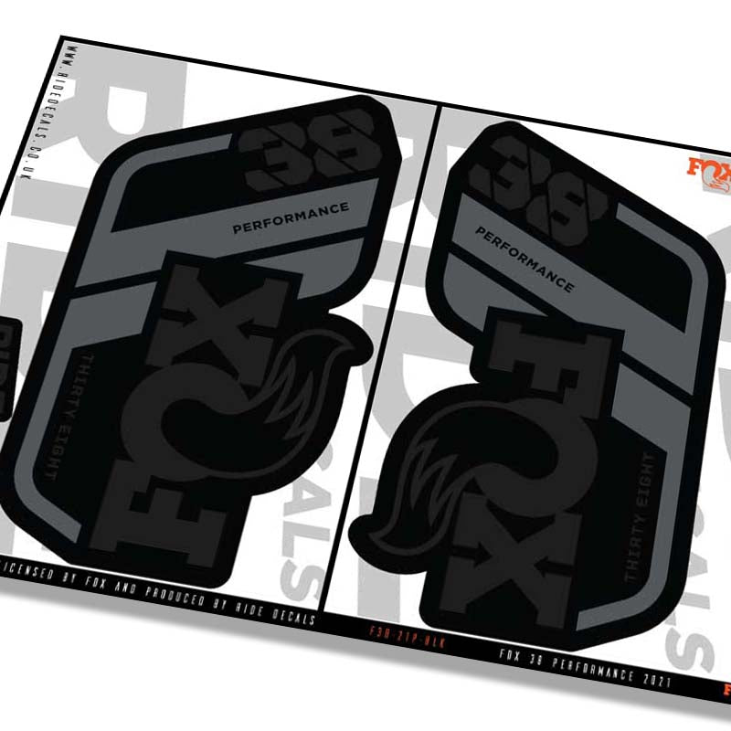 Fox 38 performance fork decals- black- ride decals