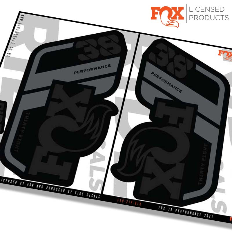 Fox 38 performance fork decals- black- ride decals