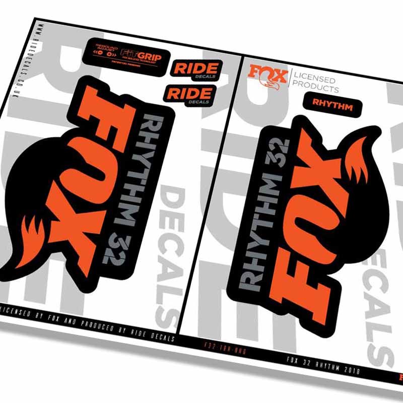 Fox 32 Rhythm Fork Decals- Orange- ride decals