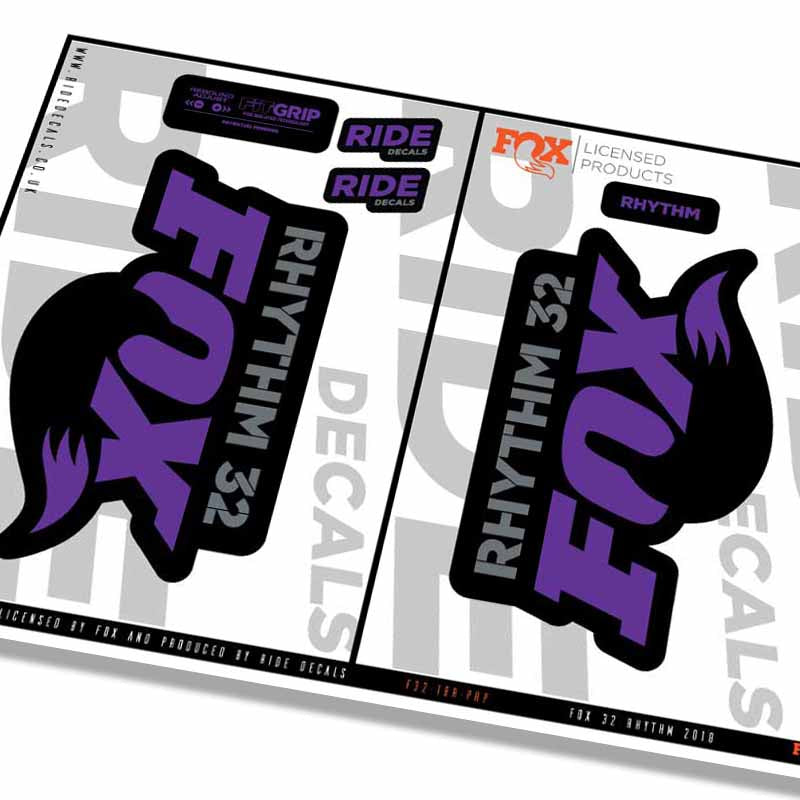 Fox 32 Rhythm Fork Decals- Purple- ride decals