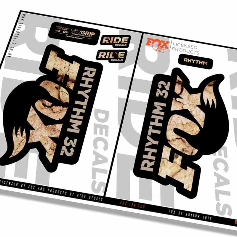 Fox 32 Rhythm Fork Decals- Scorched Earth- ride decals