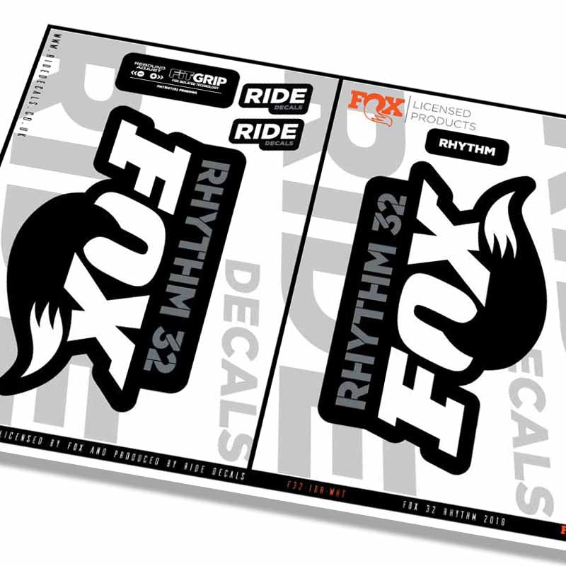 Fox 32 Rhythm Fork Decals- White- ride decals