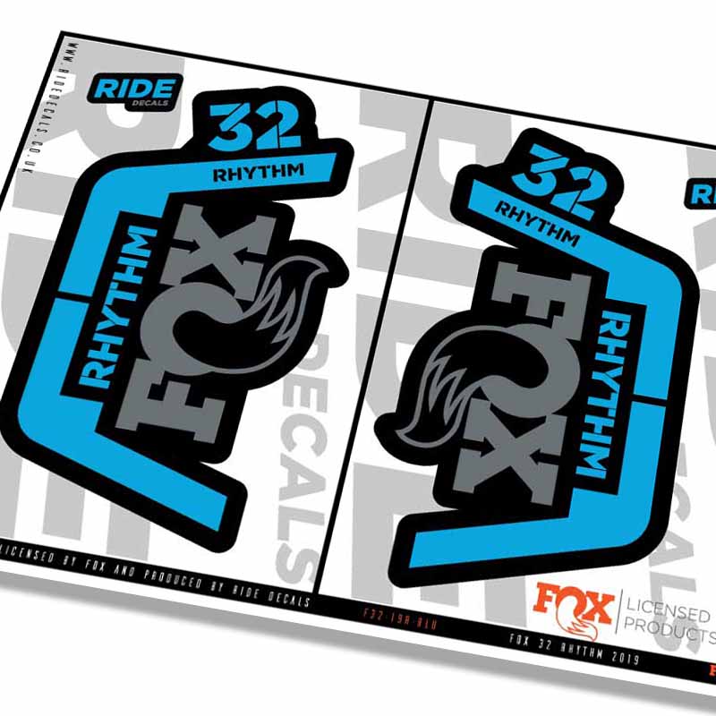 Fox 32 Rhythm Fork Decals- Blue- ride decals