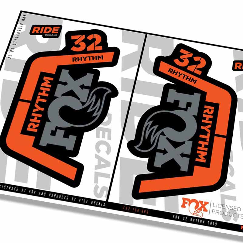 Fox 32 Rhythm Fork Decals- Orange- ride decals