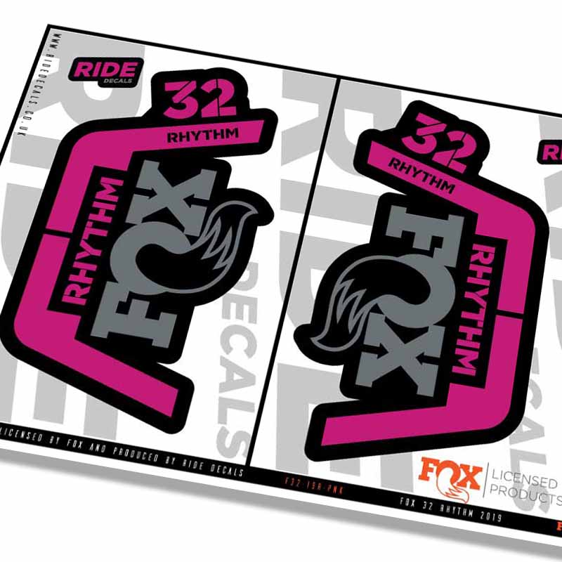 Fox 32 Rhythm Fork Decals- Pink- ride decals