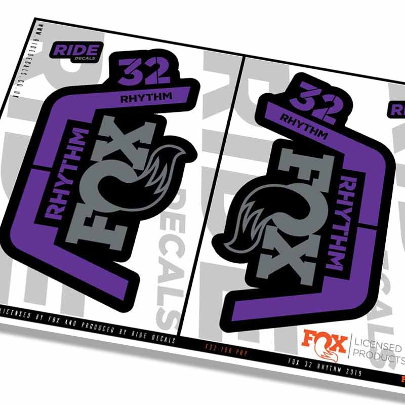 Lrf Sticker Fox 32 Rhythm Fork Decals Purple - Ride Decals /Licensed by Fox