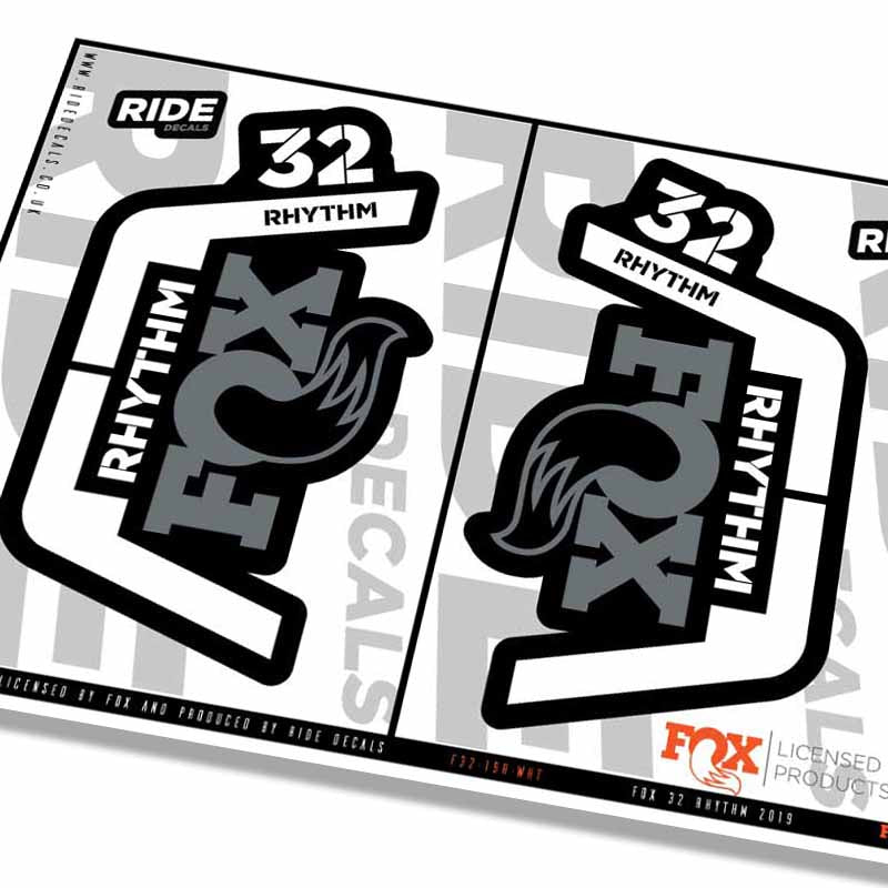 Fox 32 Rhythm Fork Decals- White- ride decals