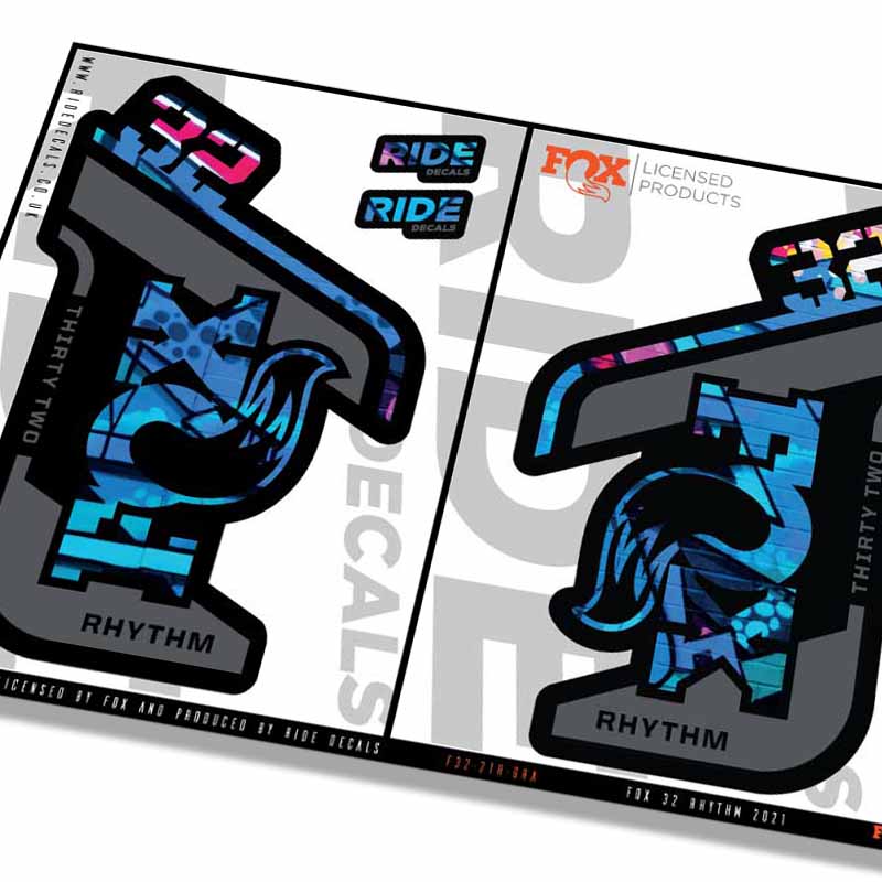 Fox 32 Rhythm 2021 Fork Decals - Graffiti - Licensed by Fox