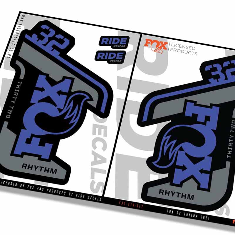 Fox 32 Rhythm 2021 Fork Decals - Slate - Licensed by Fox