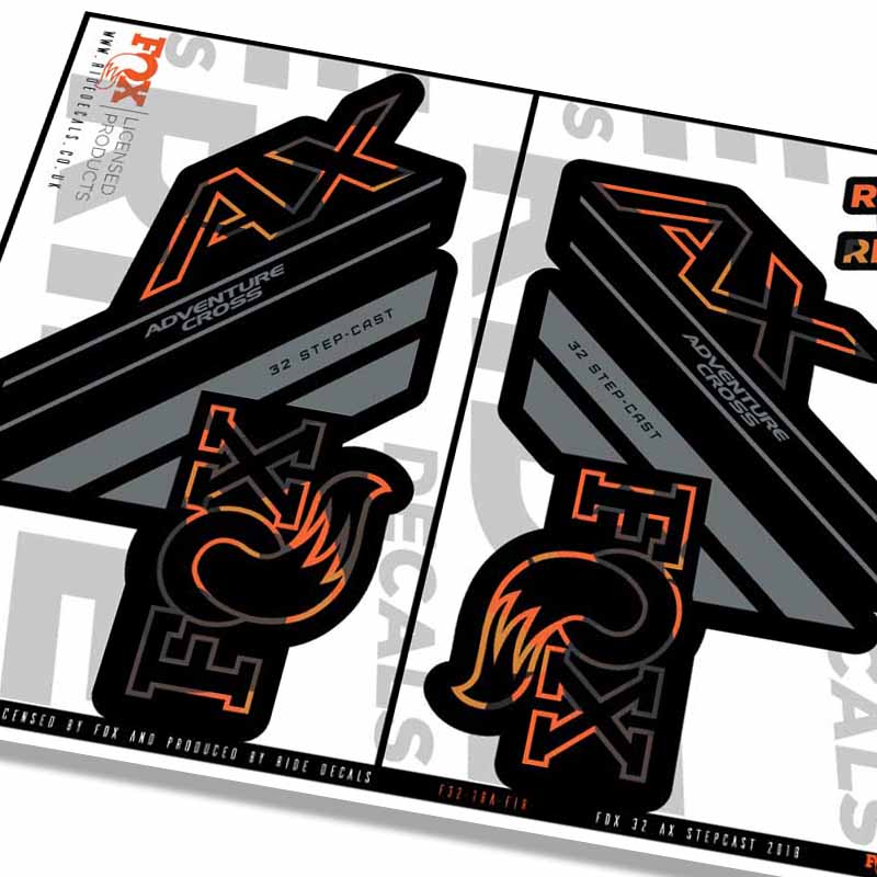 Fox 32 Stepcast AX Fork Decals- Fire Camo- ride decals