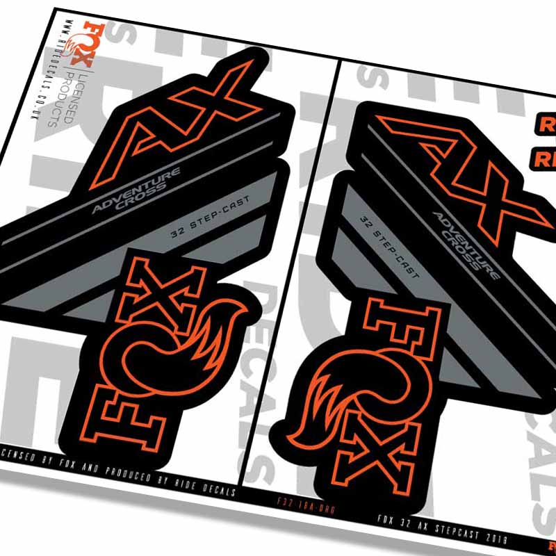 Fox 32 Stepcast AX Fork Decals- Orange- ride decals