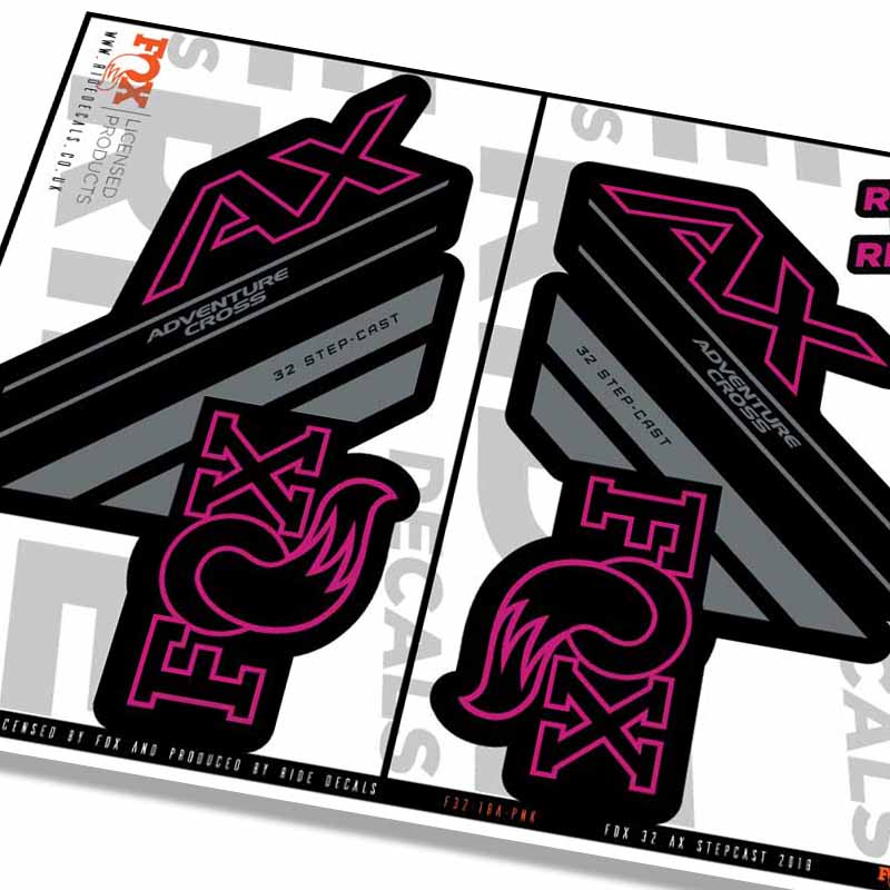 Fox 32 Stepcast AX Fork Decals- Pink- ride decals