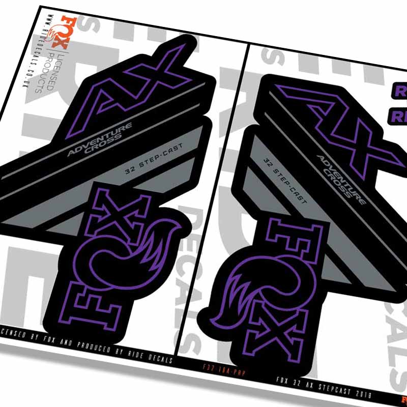 Fox 32 Stepcast AX Fork Decals- Purple- ride decals