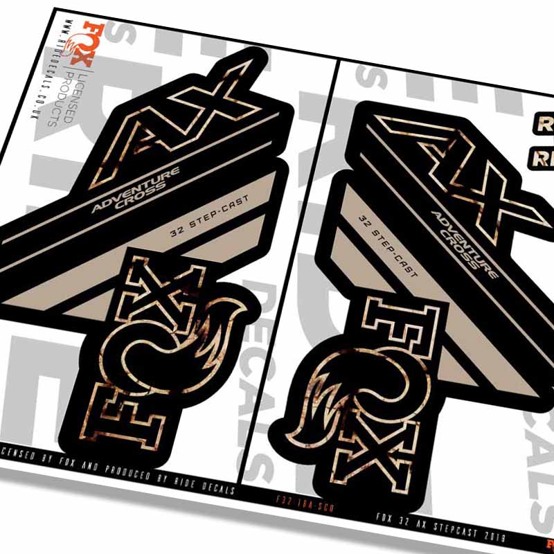 Fox 32 Stepcast AX Fork Decals- Scorched Earth- ride decals