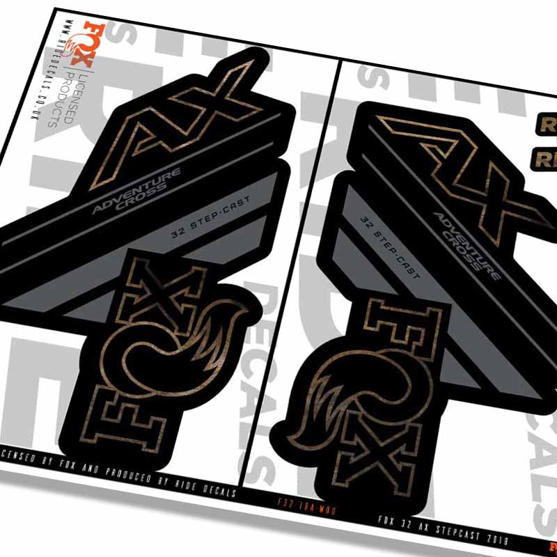 Fox 32 Stepcast AX Fork Decals- Woodgrain- ride decals