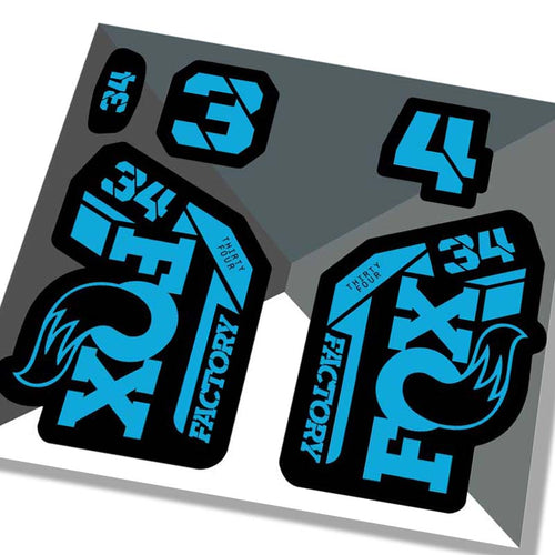 Fox 34 Factory Fork Decals 2021 - Blue - Licensed By Fox