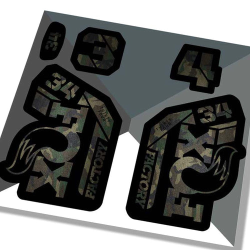 Fox 34 Factory Fork Decals 2021 - Camo - Licensed By Fox