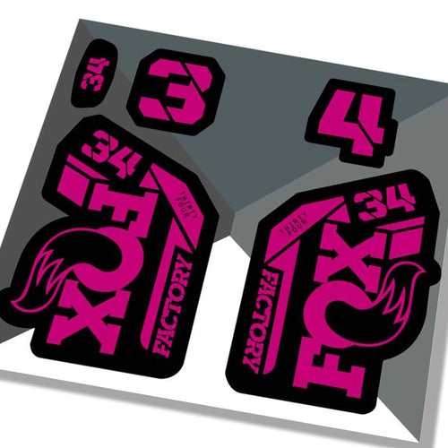 Fox 34 Factory Fork Decals 2021 - Pink - Licensed By Fox
