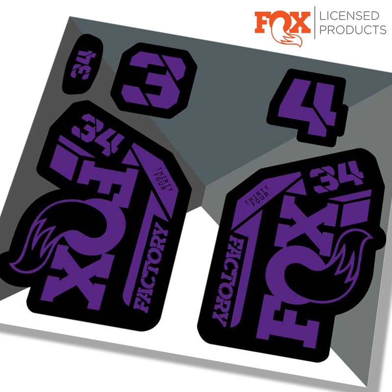 Fox 34 factory fork stickers 2021, Ride Decals