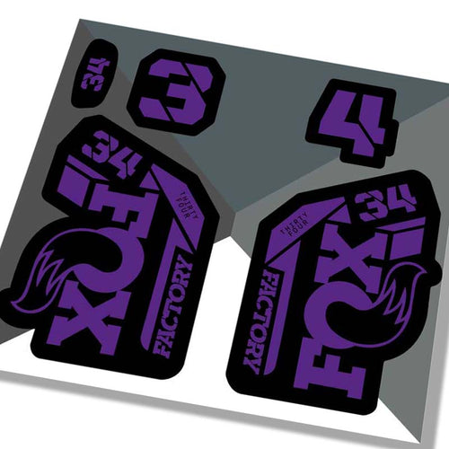 Fox 34 Factory Fork Decals 2021 - Purple - Licensed By Fox