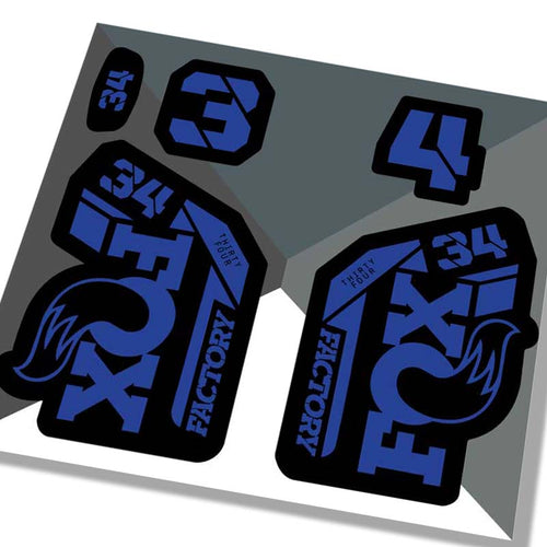 Fox 34 Factory Fork Decals 2021 - Slate Blue - Licensed By Fox