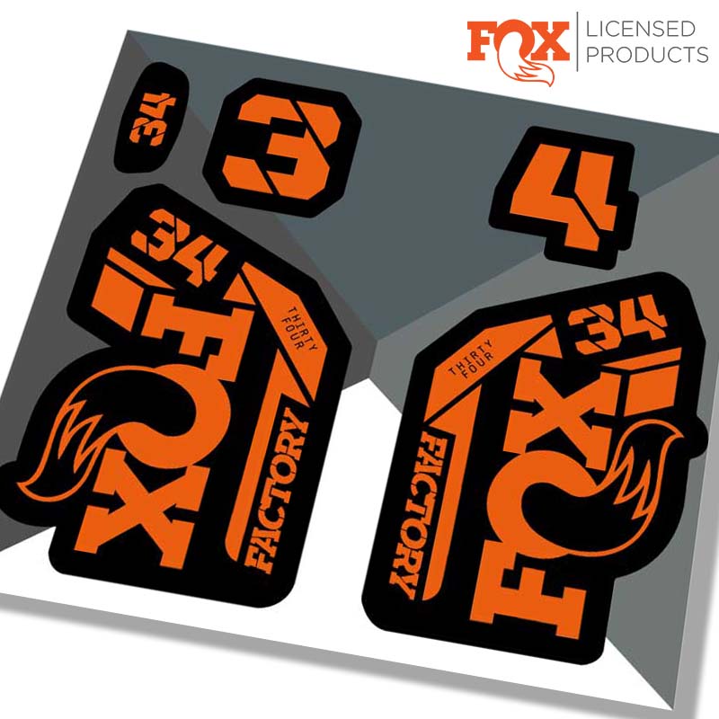 Fox 34 factory fork stickers 2021, Ride Decals