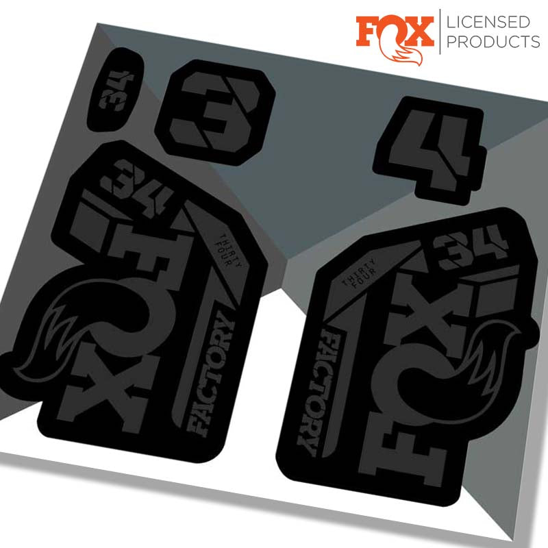 Fox 34 Factory fork stickers 2021 black, Ride Decals