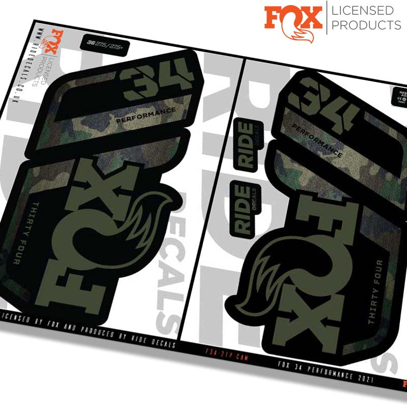 Fox 34 Performance fork decals- Camo- ride decals