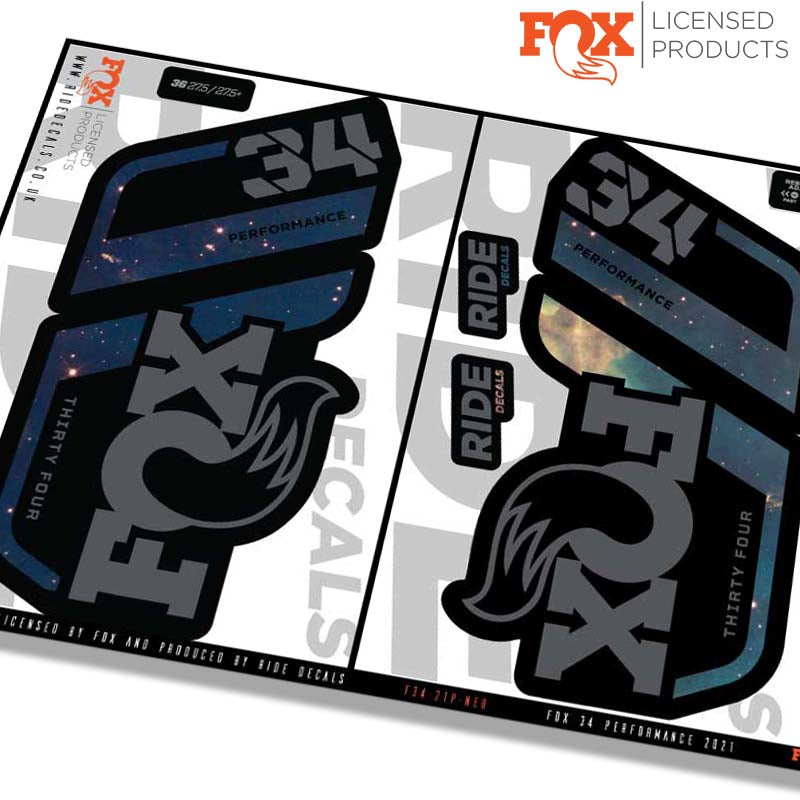 Fox 34 Performance fork decals- Nebula- ride decals