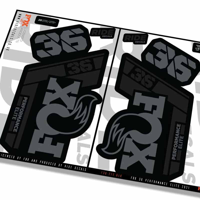 Fox 36 Performance Elite fork decals- Black- ride decals