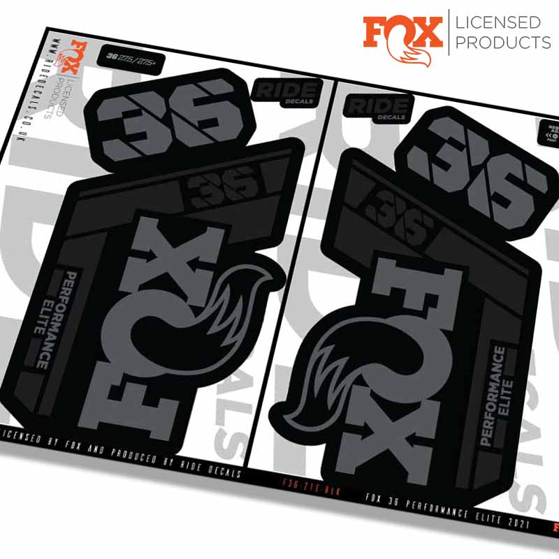 Fox 36 Performance Elite fork decals- Black- ride decals