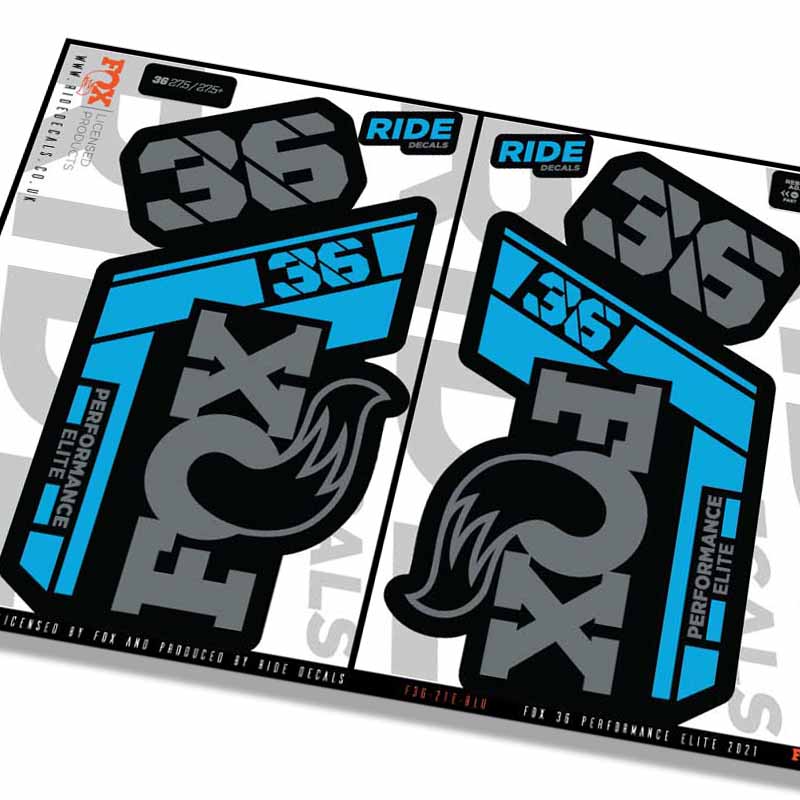 Fox 36 Performance Elite fork decals- Blue- ride decals