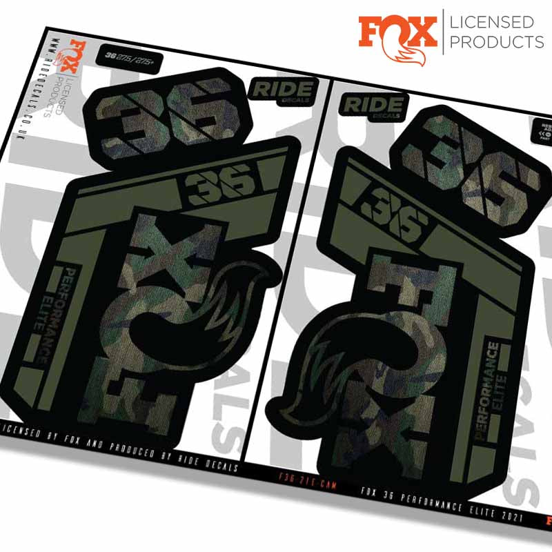 Fox 36 Performance Elite fork decals- Camo- ride decals