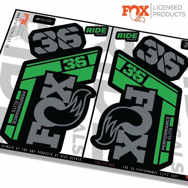 Fox 36 Performance Elite fork decals- Green- ride decals
