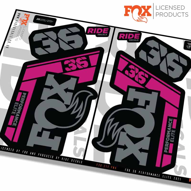 Fox 36 Performance Elite fork decals- Pink- ride decals