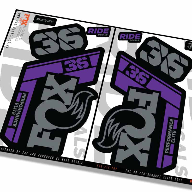 Fox 36 Performance Elite fork decals- Purple- ride decals