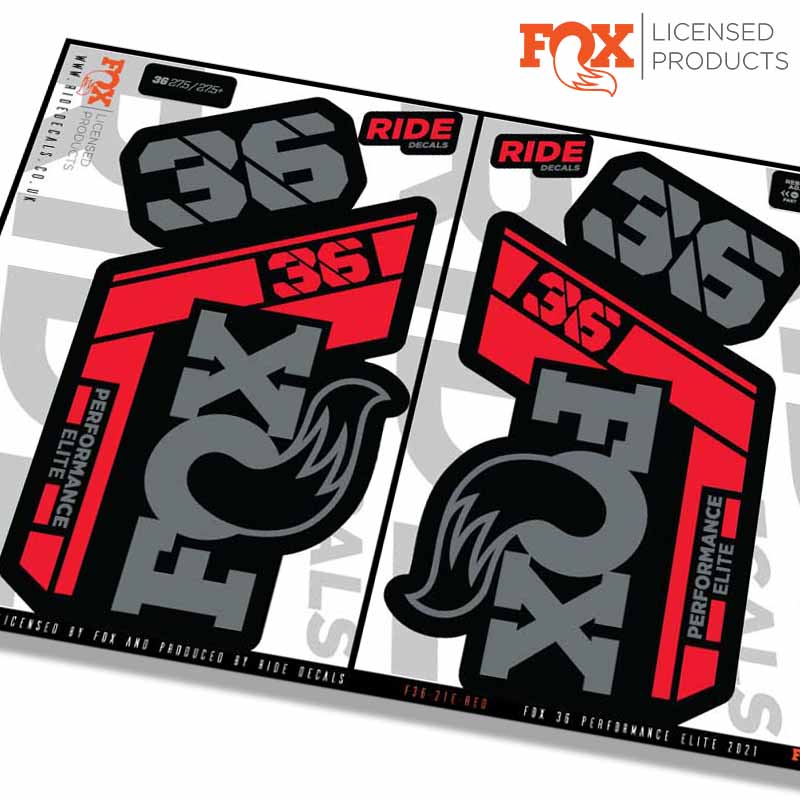 Fox 36 Performance Elite fork decals- Red- ride decals