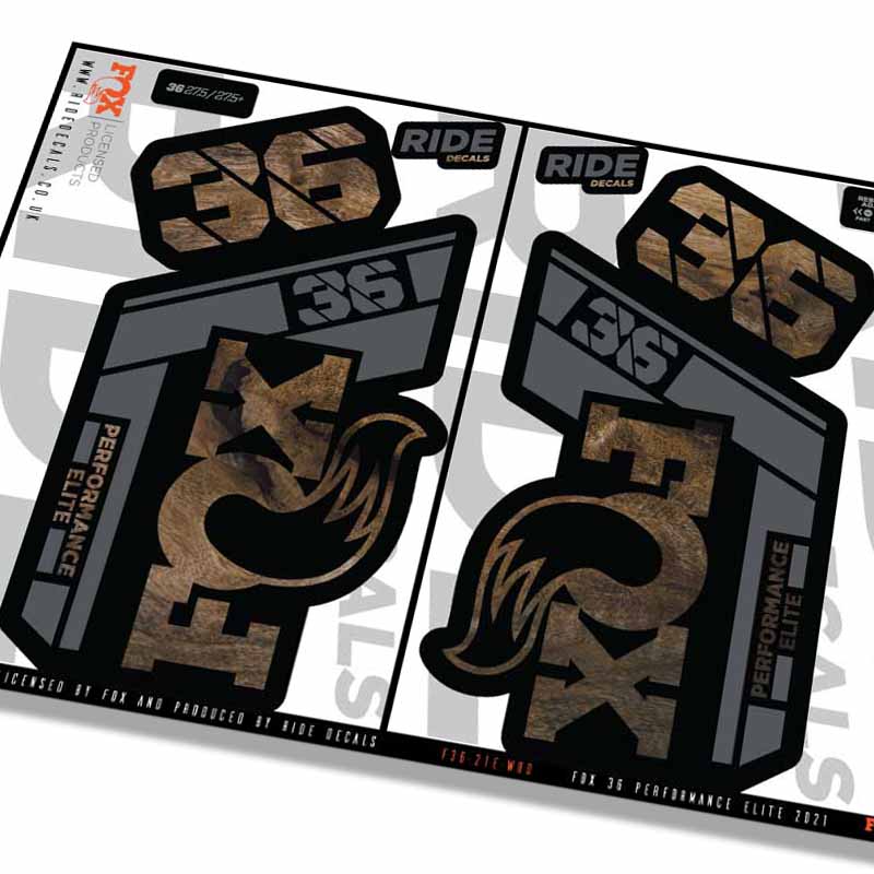 Fox 36 Performance Elite Fork Decals Woodgrain - Ride Decals /Licensed ...