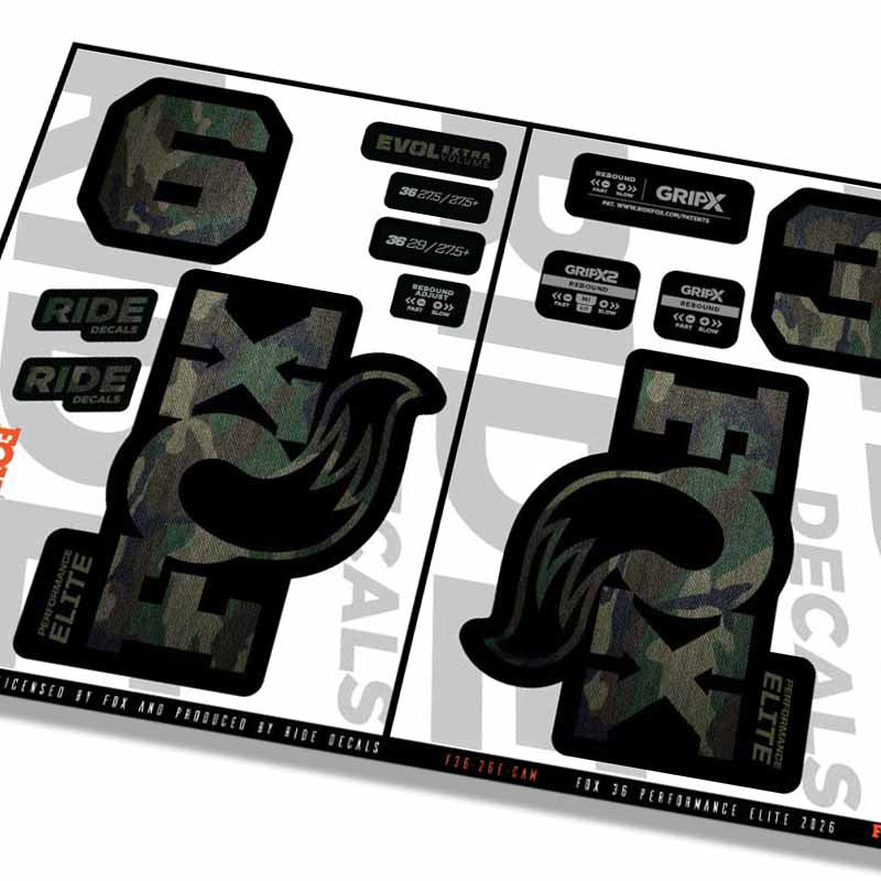 Fox 36 Performance Elite Fork Decals- Camo- ride decals