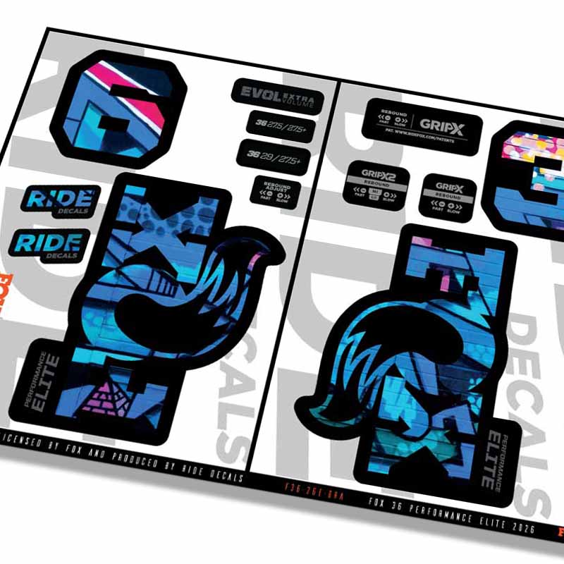 Fox 36 Performance Elite Fork Decals- Graffiti- ride decals
