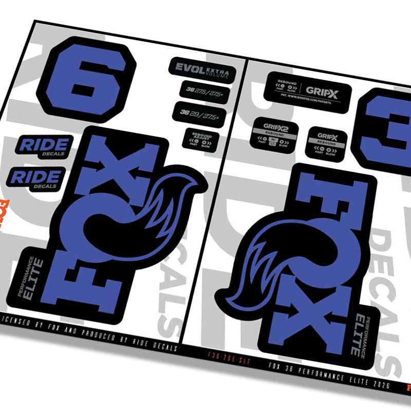 Fox 36 Performance Elite Fork Decals- Slate- ride decals