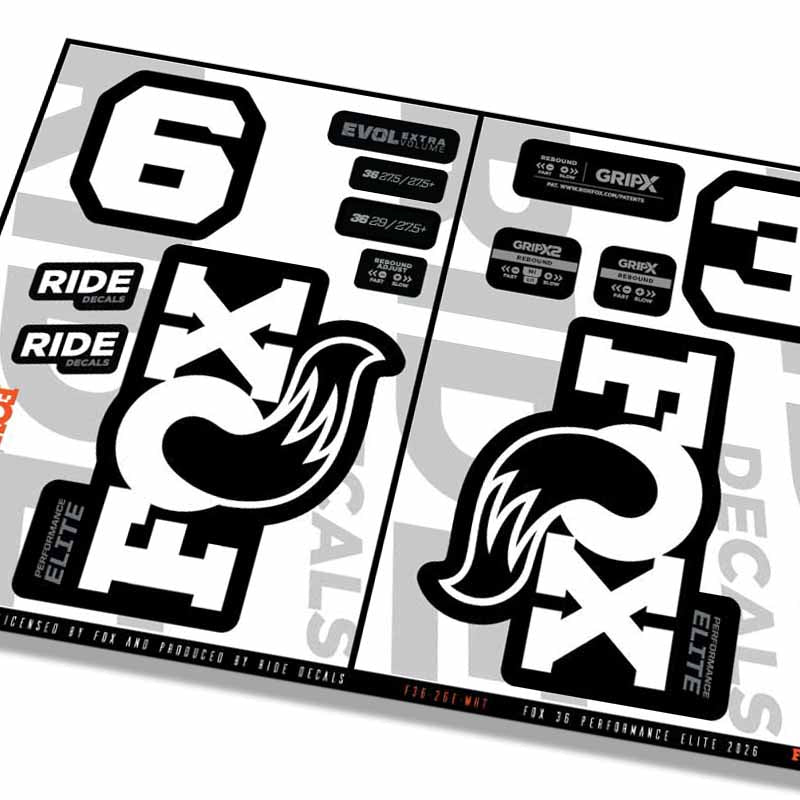 Fox 36 Performance Elite Fork Decals- White- ride decals