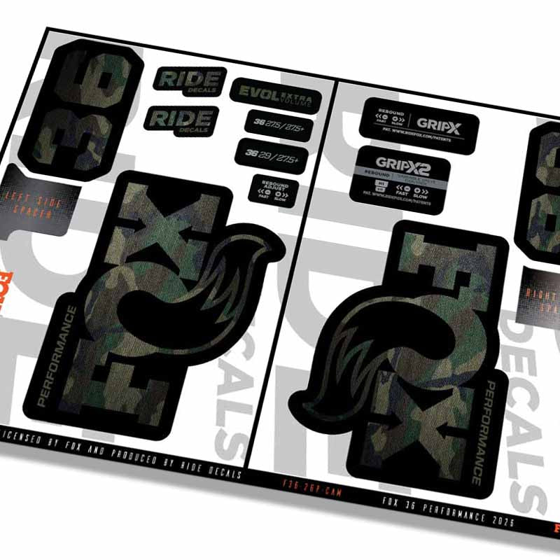 Fox 36 Performance Fork Decals- Camo- ride decals