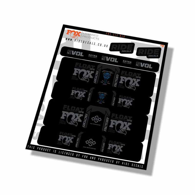 Fox  DPS Factory Shock Decals- Black- ride decals