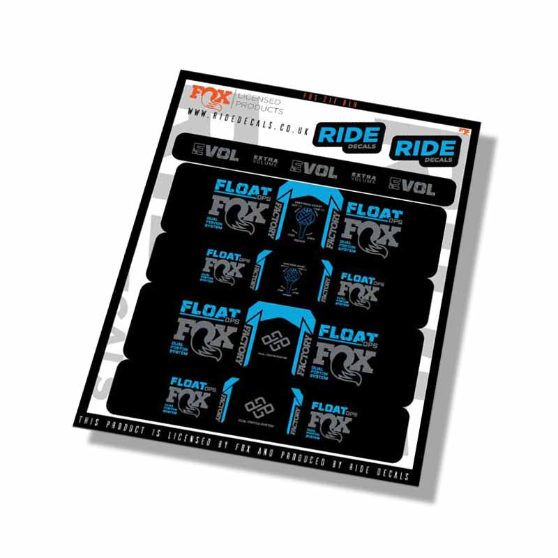 Fox  DPS Factory Shock Decals- Blue- ride decals